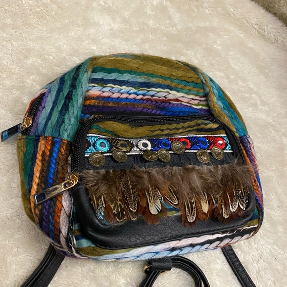 Multicolor Bohemian Mini Backpack - Picture 1 of 4